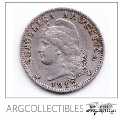 Argentina Moneda Nacional 20 Centavos 1912 Niquel Vf+
