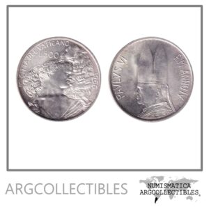 Vaticano Moneda 500 Liras Plata 1966 Papa Pablo Vi Unc