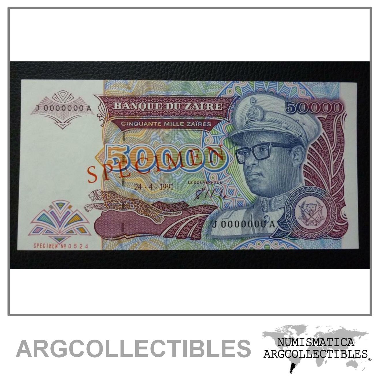 ZAIRE Billete 50000 Zaire, Pick 40s UNC 1991 - Especimen