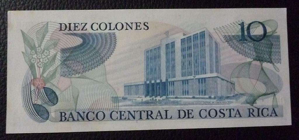 COSTA RICA Billete 10 Colones, Pick 237b UNC 1983 - Imagen 2