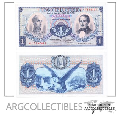 Colombia Billete 1 Peso 1971 P-404e XF