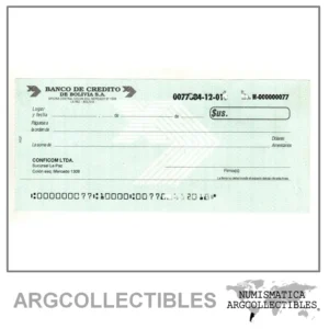BOLIVIA MODELO DE CHEQUE BANCO DE CREDITO DE BOLIVIA S.A.