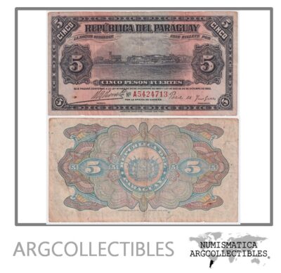 Paraguay Billete 5 Pesos 1923 P-149d VF