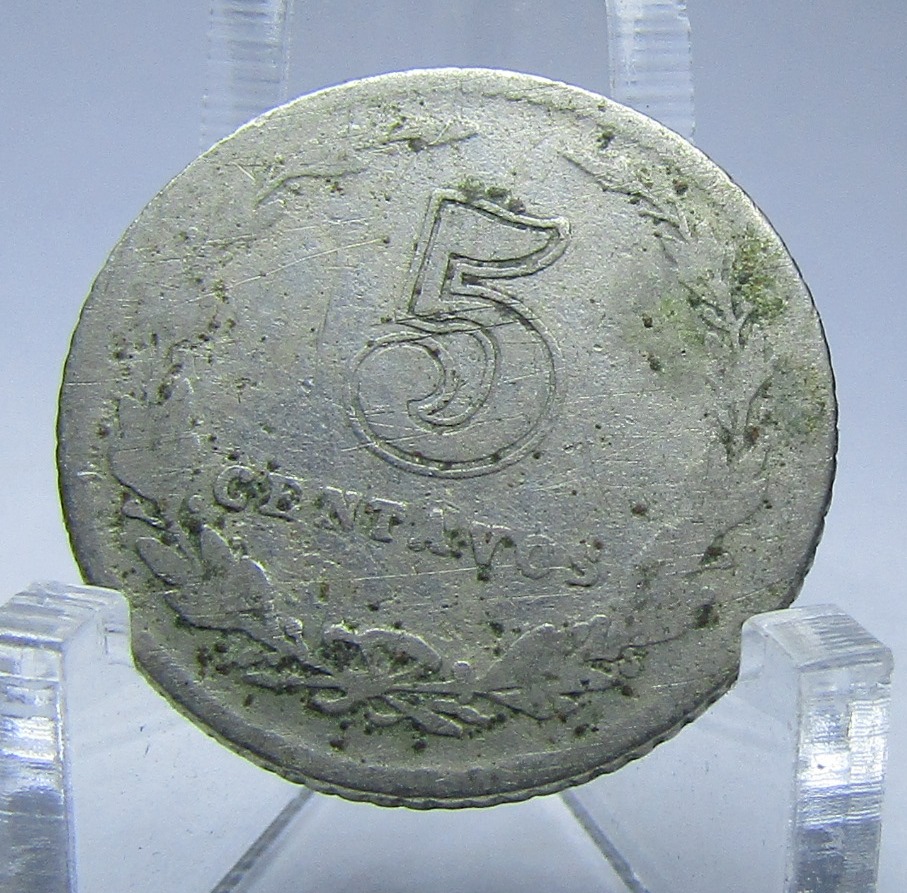 Argentina Moneda Nacional 5 Centavos 1913 Niquel F - Imagen 2