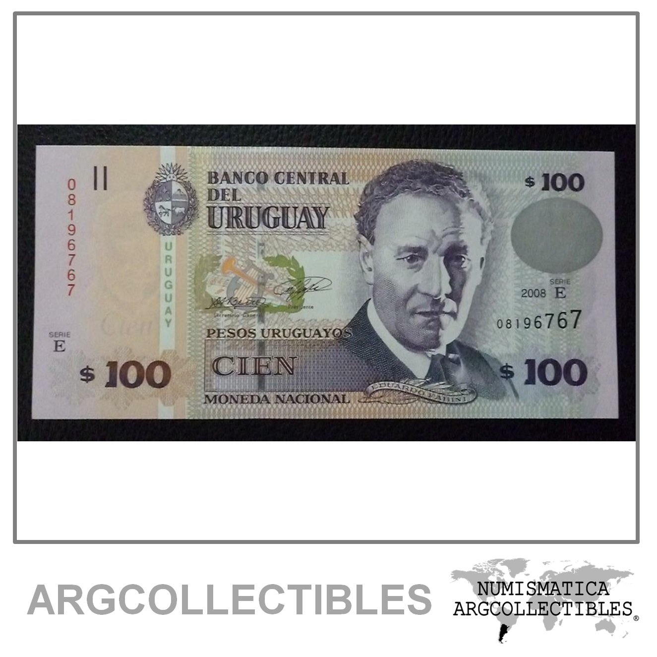 URUGUAY Billete 100 Pesos Uruguayos, Pick 88a UNC 2008