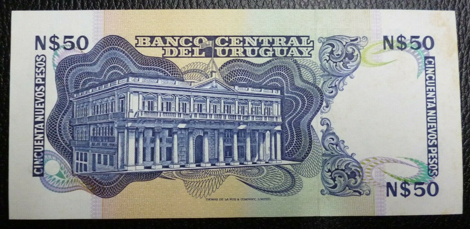 URUGUAY Billete 50 Nuevos Pesos, P.61A UNC 1988 (Serial Bajo #155) - Imagen 2