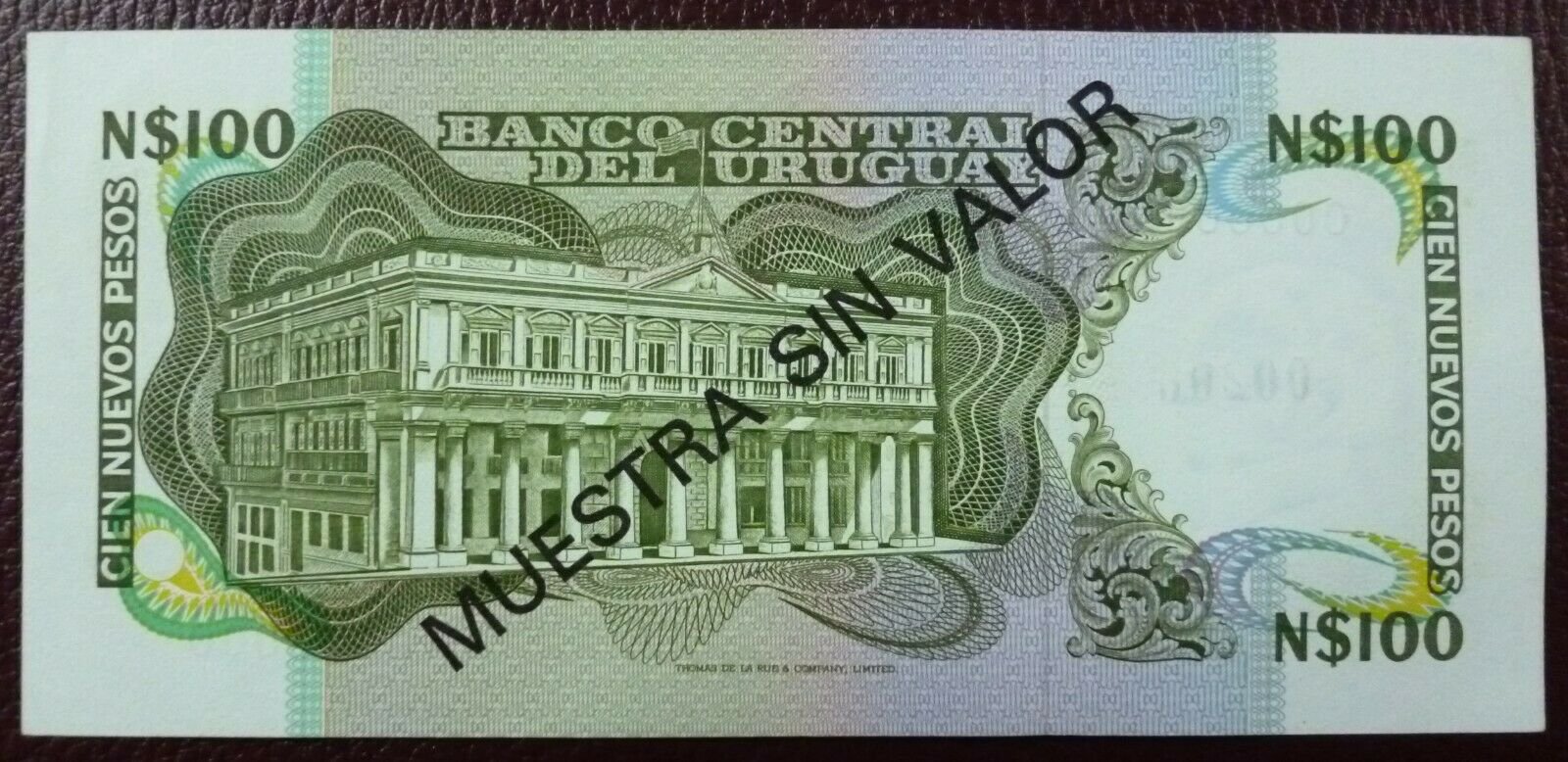 URUGUAY Billete 100 Nuevos Pesos, P.62s UNC 1978 (Especimen) - Imagen 2