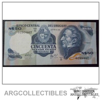 URUGUAY Billete 50 Nuevos Pesos, Pick 61a XF+ 1978
