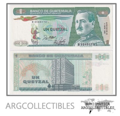 GUATEMALA Billete 1 Quetzal, Pick 66 UNC 1988 Firma 2