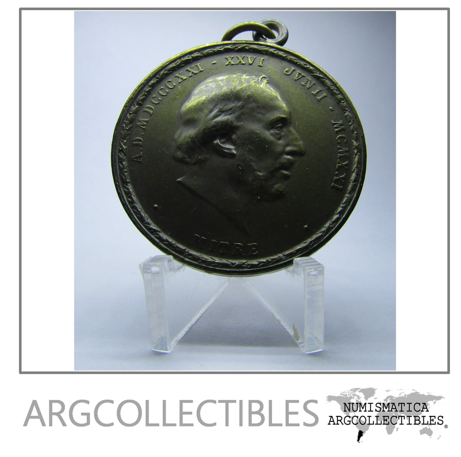Argentina Medalla 1921 100 Aniversario Bartolome Mitre