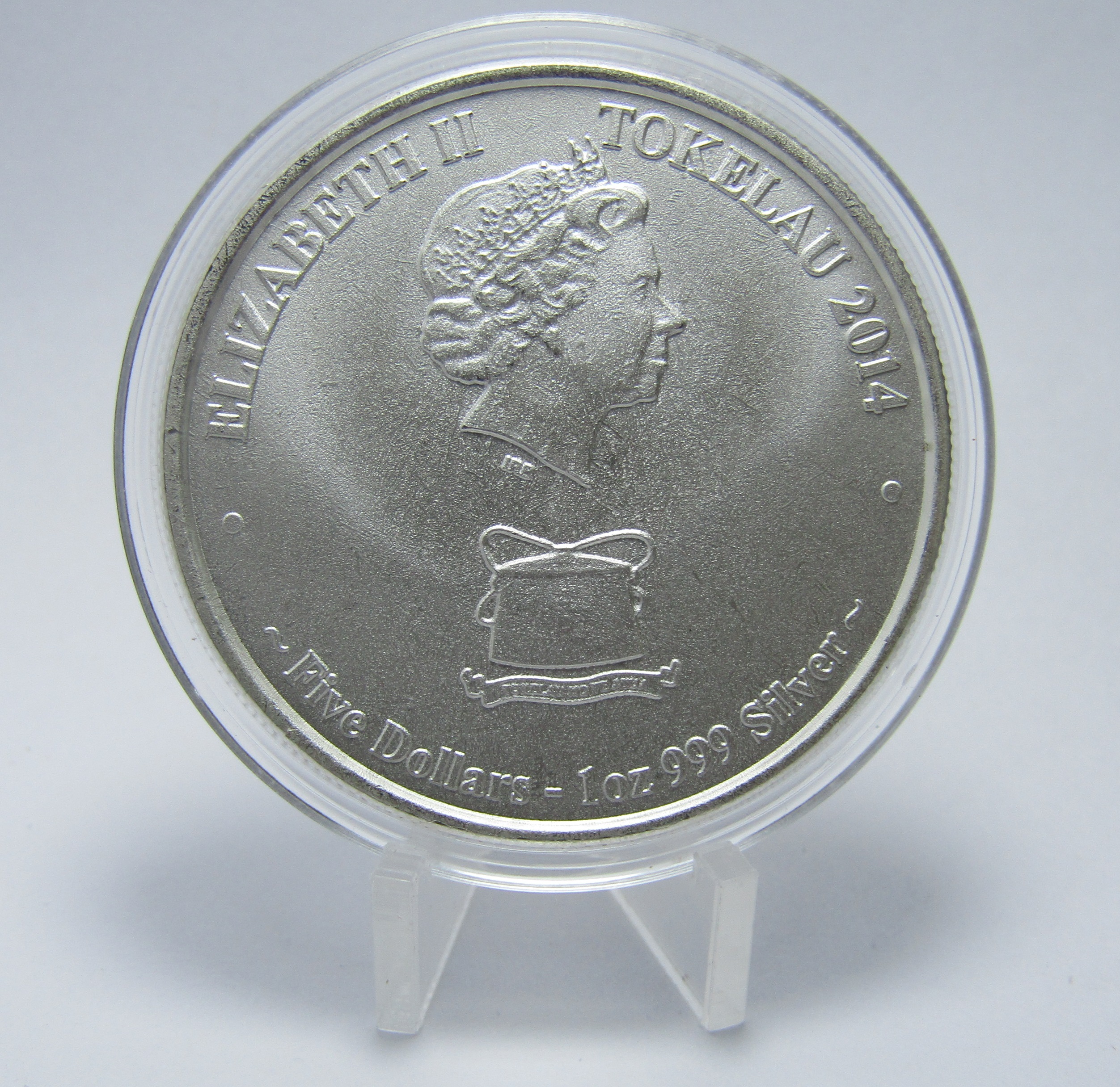 Tokelau Moneda 5 Dolares Plata 1 Onza 2014 Yellowfin Tuna Unc - Imagen 2