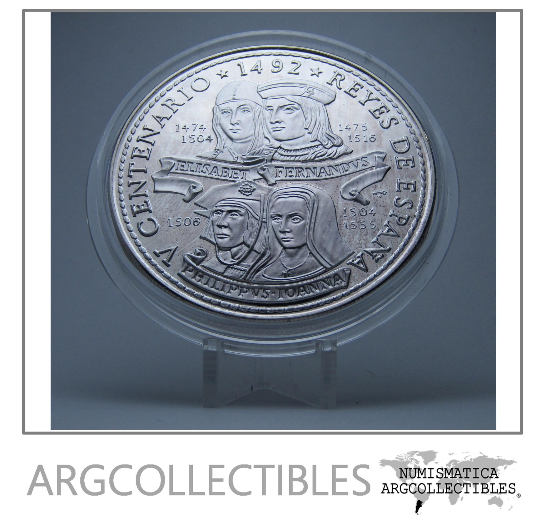 Cuba Moneda 30 Pesos Plata 1992 V Centenario Reyes De España Proof