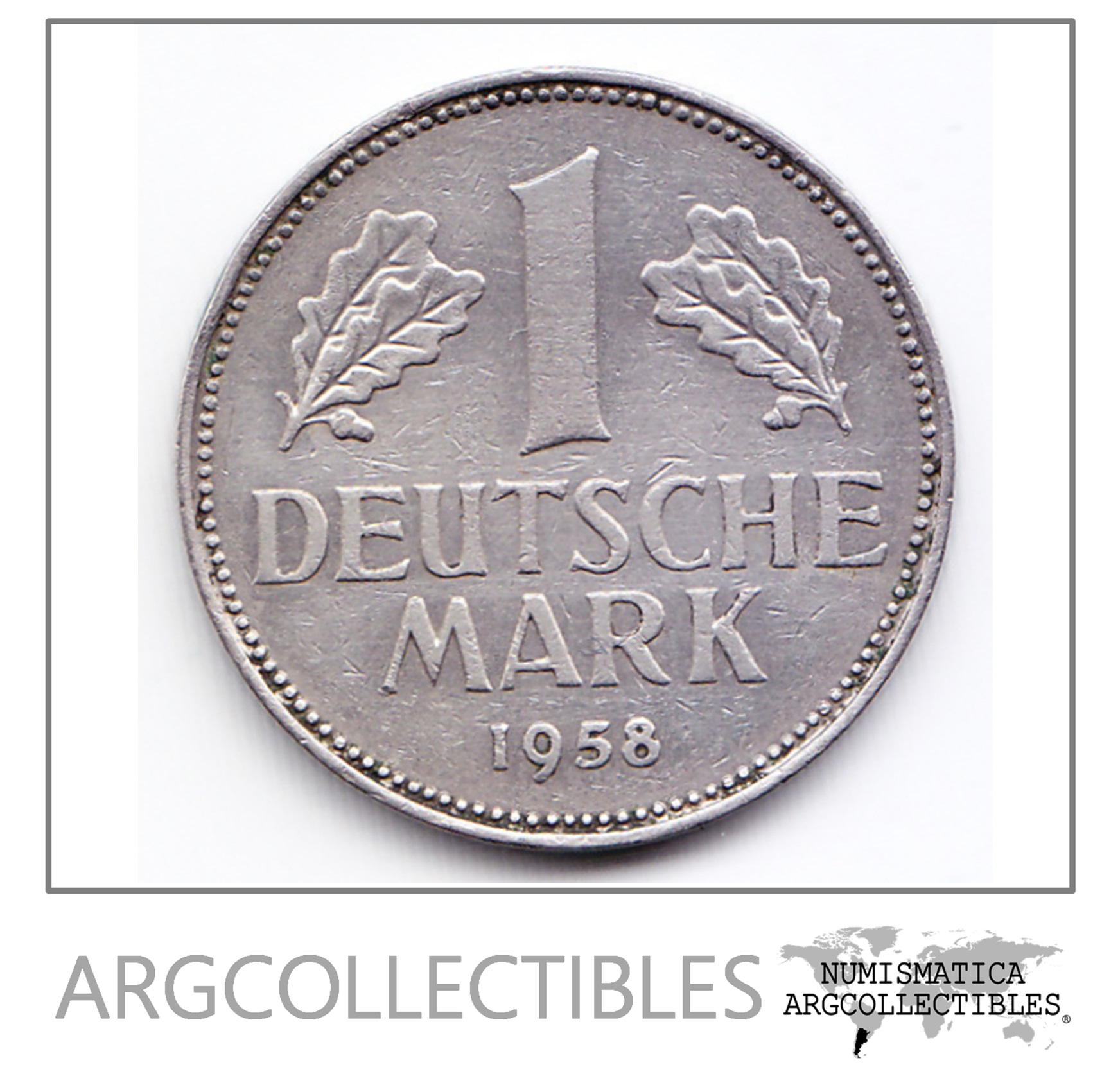 Alemania Moneda 1 Marco Niquel 1958 J Km-110 Condicion Vf