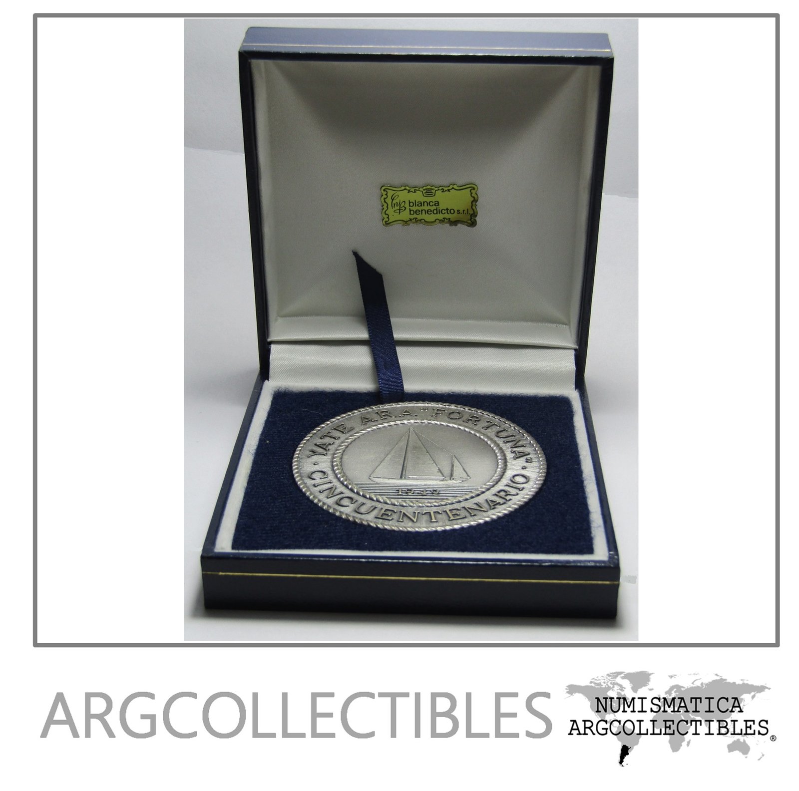 Armada Argentina Medalla 1949 Alpaca 50 Aniversario Yate Fortuna