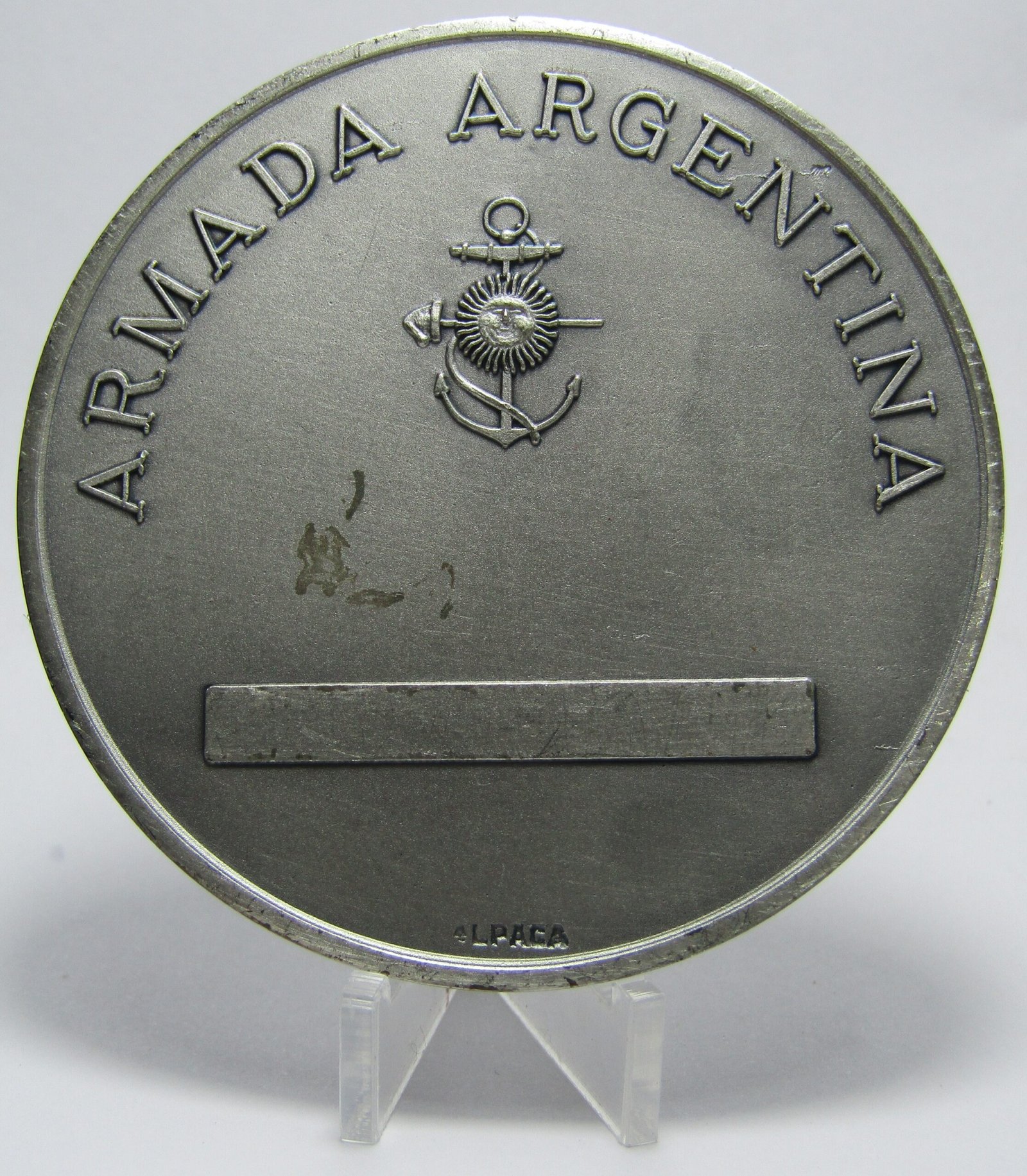 Armada Argentina Medalla 1949 Alpaca 50 Aniversario Yate Fortuna - Imagen 3