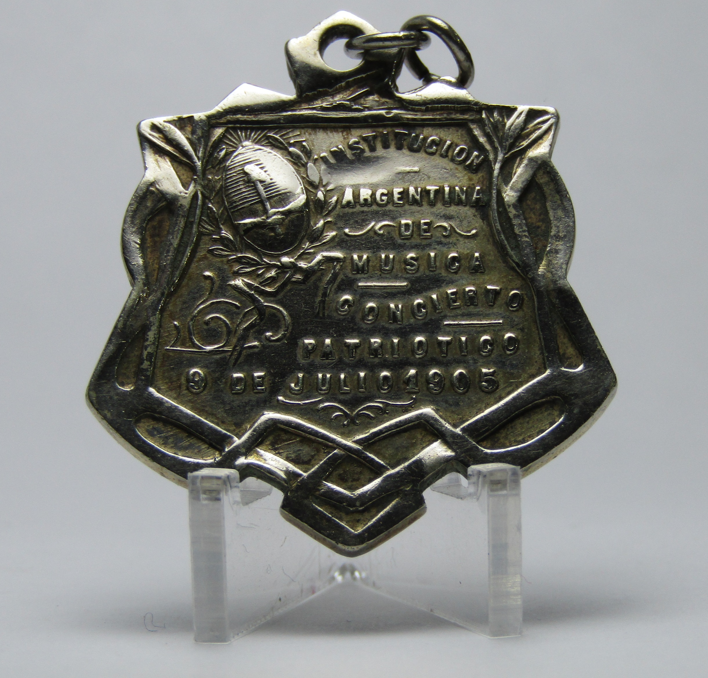 Argentina Medalla 1905 Academia Mozart Plateada - Imagen 2