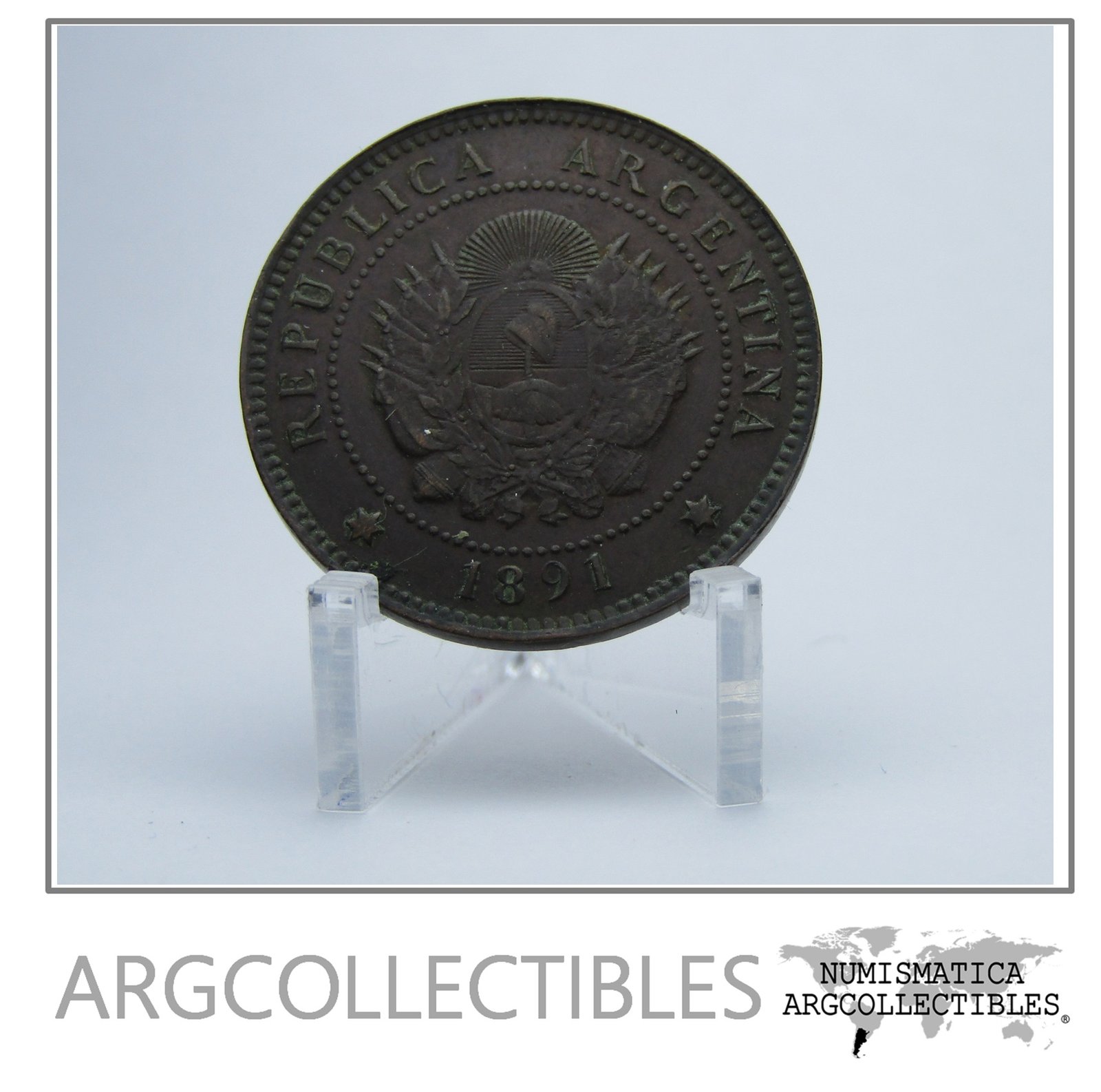 Argentina Moneda 1 Centavo Cobre 1891 Km-32 Cj-46 Vf+