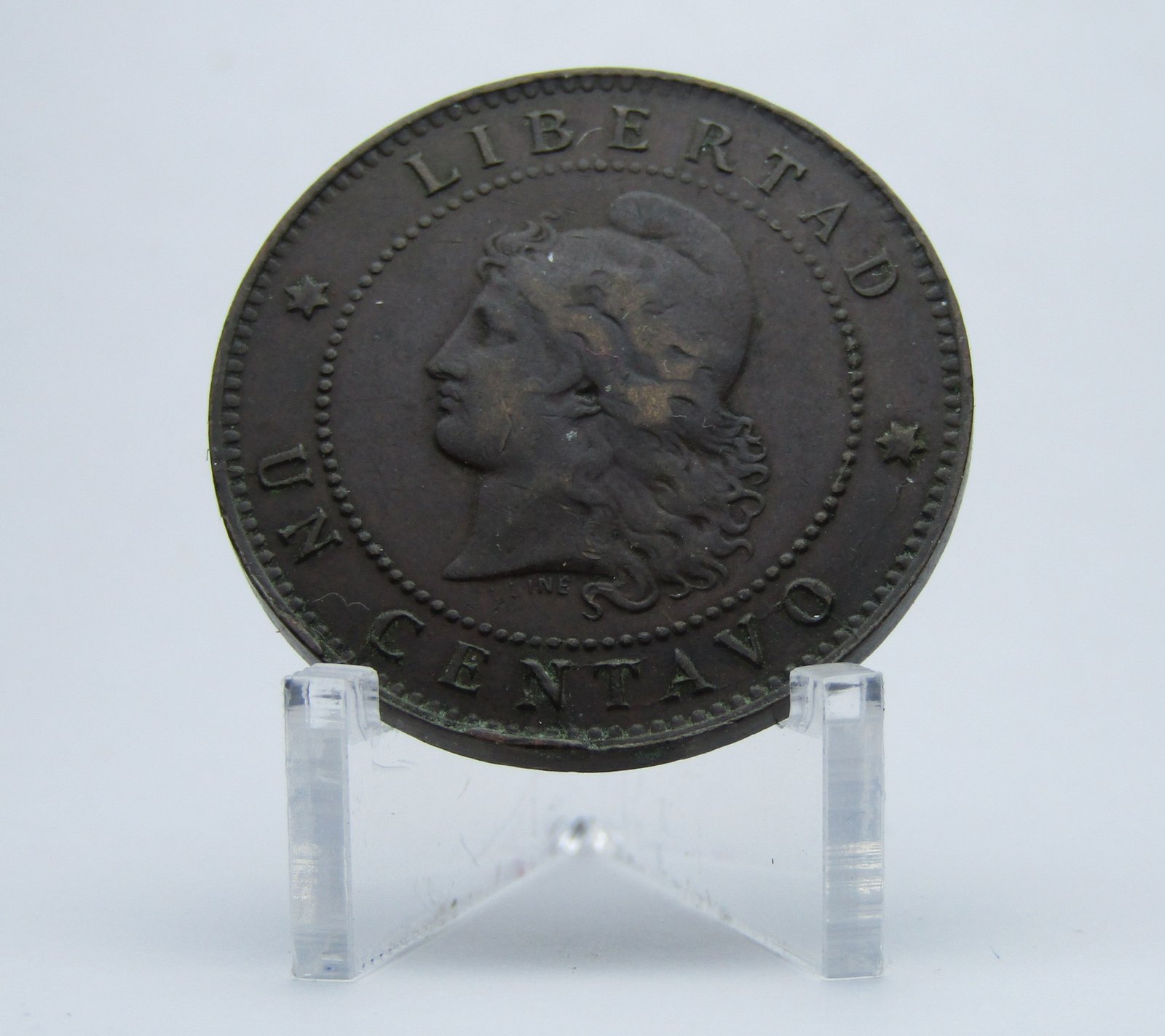 Argentina Moneda 1 Centavo Cobre 1891 Km-32 Cj-46 Vf+ - Imagen 2