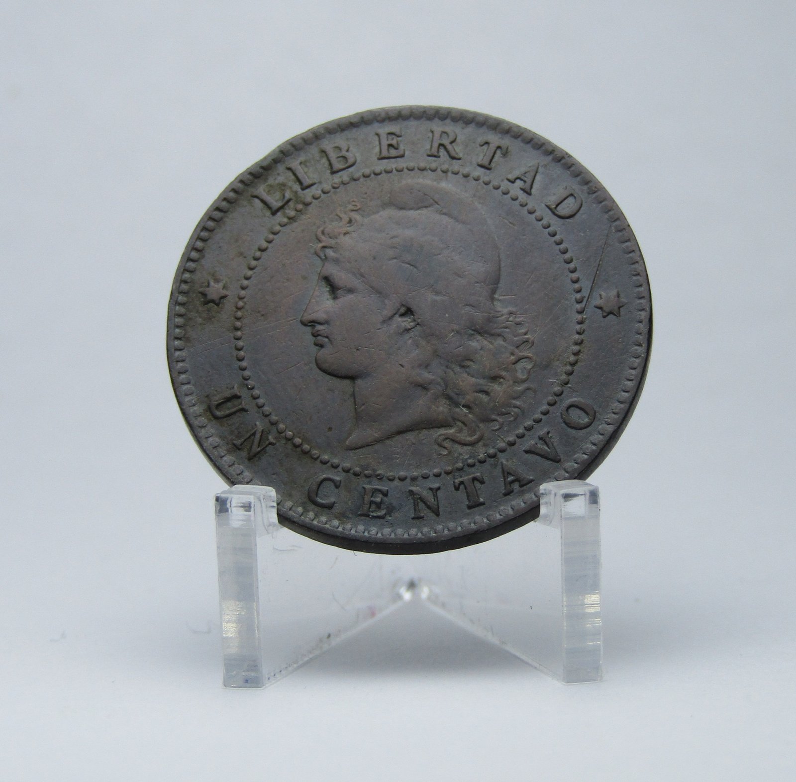 Argentina Moneda 1 Centavo Patacon Bronce 1890 Km-32 Xf+ - Imagen 2