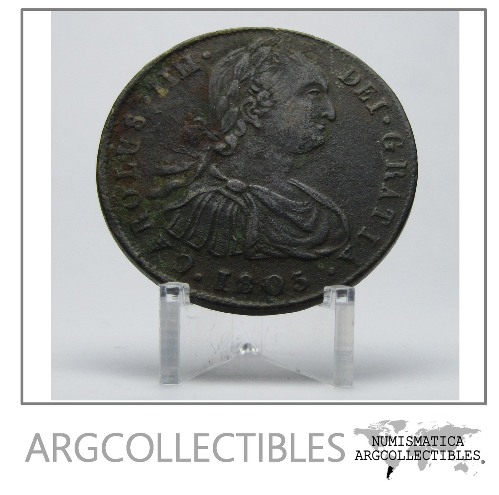 Peru Medalla 1805 Moneda Boton Colonial Realista Carlos III