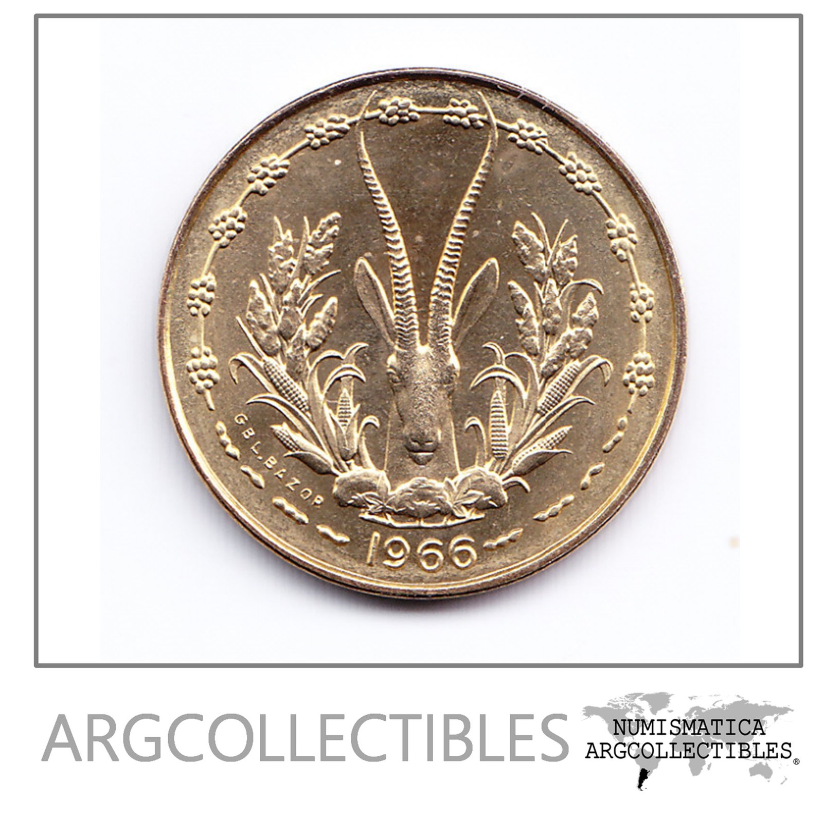 Africa Del Oeste Moneda 10 Francos Cobre 1966 Km-1 Unc