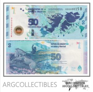 ARGENTINA Billete 50 Pesos P-362 / BOT-4202 UNC 2015 Numero Bajo Serie B