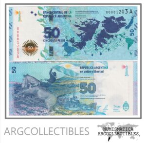 ARGENTINA Billete 50 Pesos P-362 / BOT-4201 UNC 2015 Numero Bajo Serie A