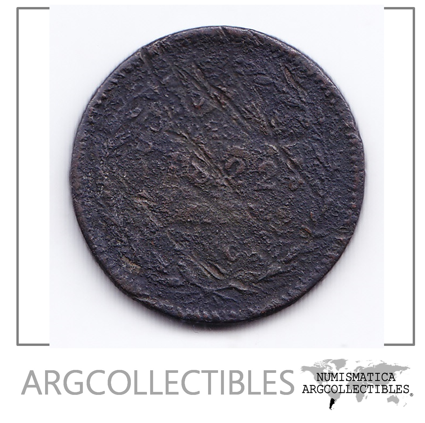 Argentina Moneda 1/10 Decimos De Real Cobre 1822 Km-1 F-