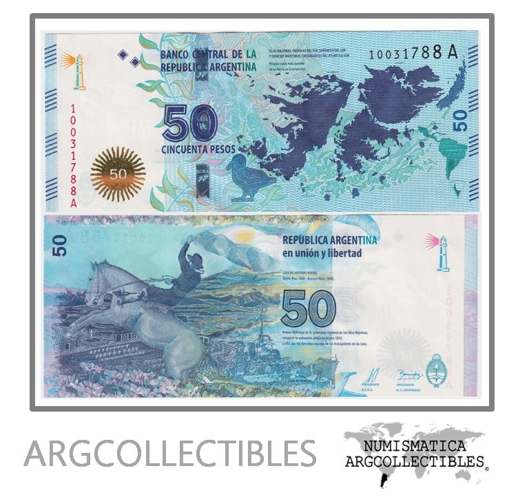 ARGENTINA Billete 50 Pesos P-362 / BOT-4201 UNC 2015 Serie A