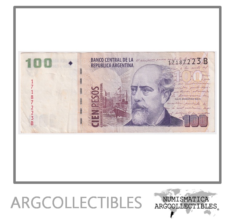 ARGENTINA Billete 100 Pesos P-351 / BOT-3711 VF+ 2002 Serie B