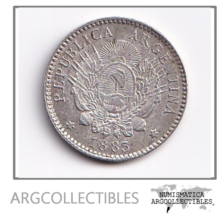 Argentina Moneda 10 Centavos 1883 Plata Km-26 Cj-23 Au