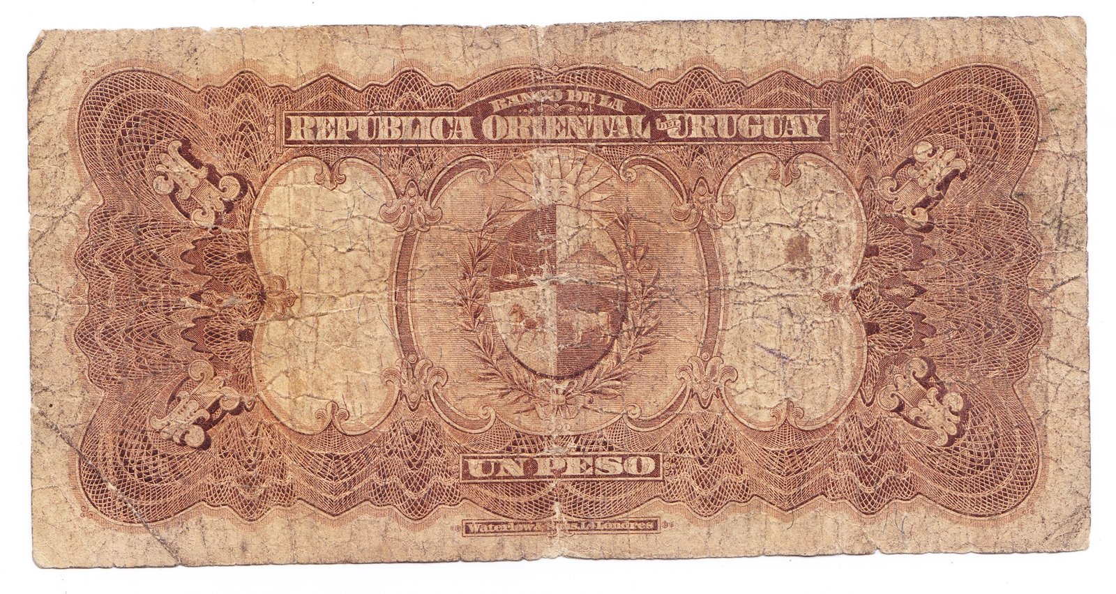 Uruguay Billete 1 Peso 1914 P-9 F - Imagen 2