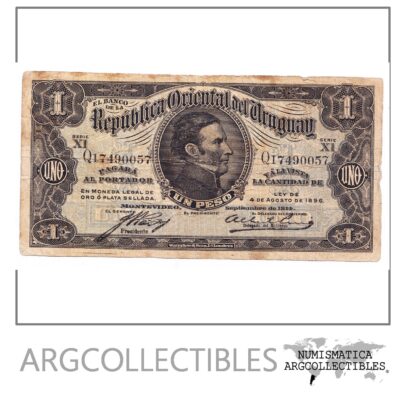 Uruguay Billete 1 Peso 1914 P-9d F+