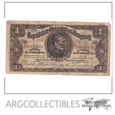 Uruguay Billete 1 Peso 1914 P-9 F