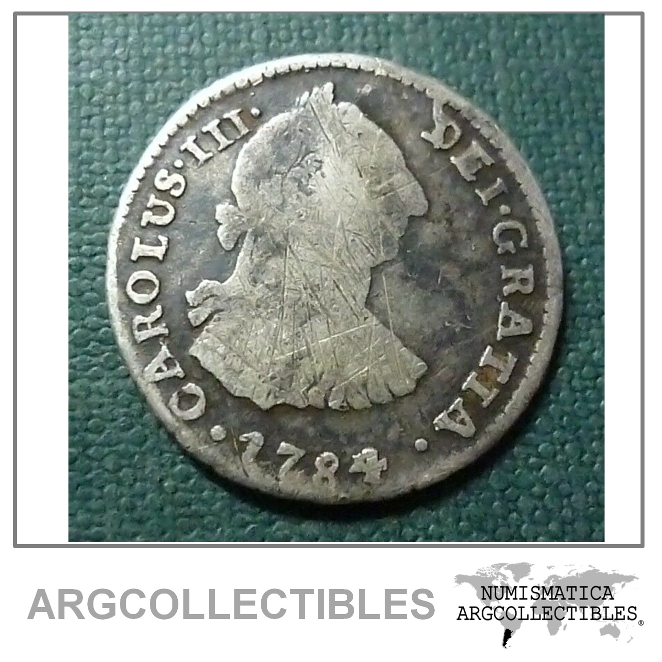 BOLIVIA (Potosi) Moneda de Plata 1 Real, KM52 F+ 1784 PR (Carlos III)