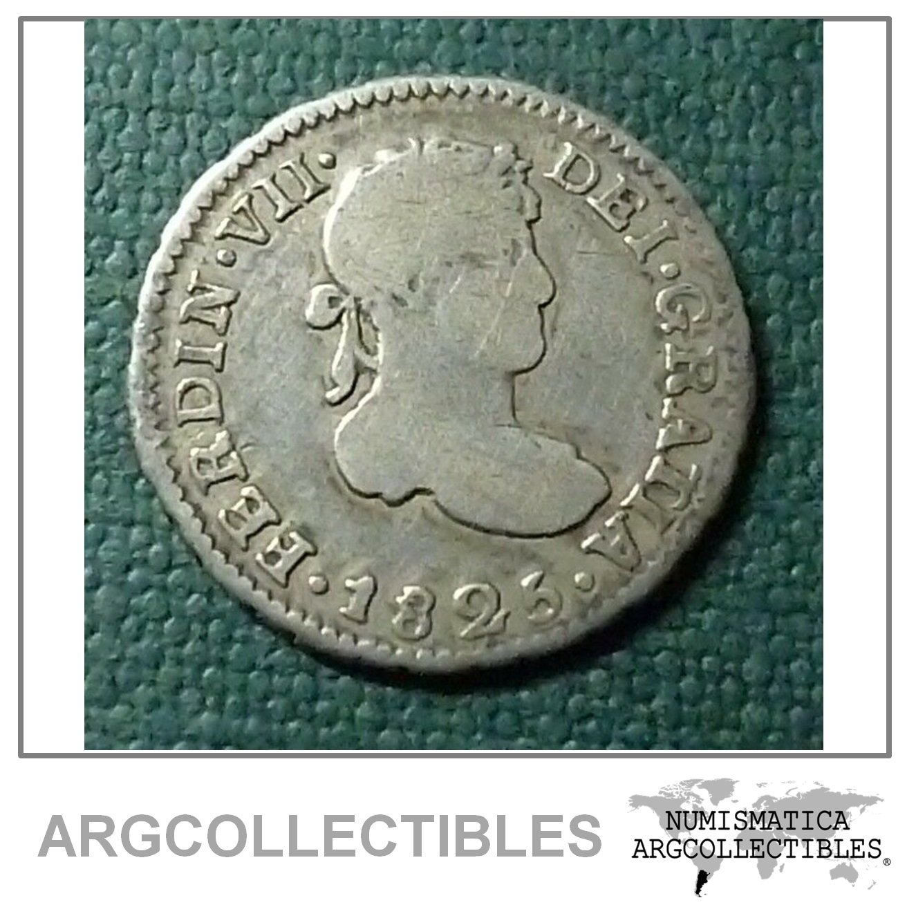 BOLIVIA (Potosi) Moneda de Plata 1/2 Real, KM90 VF- 1825 JL