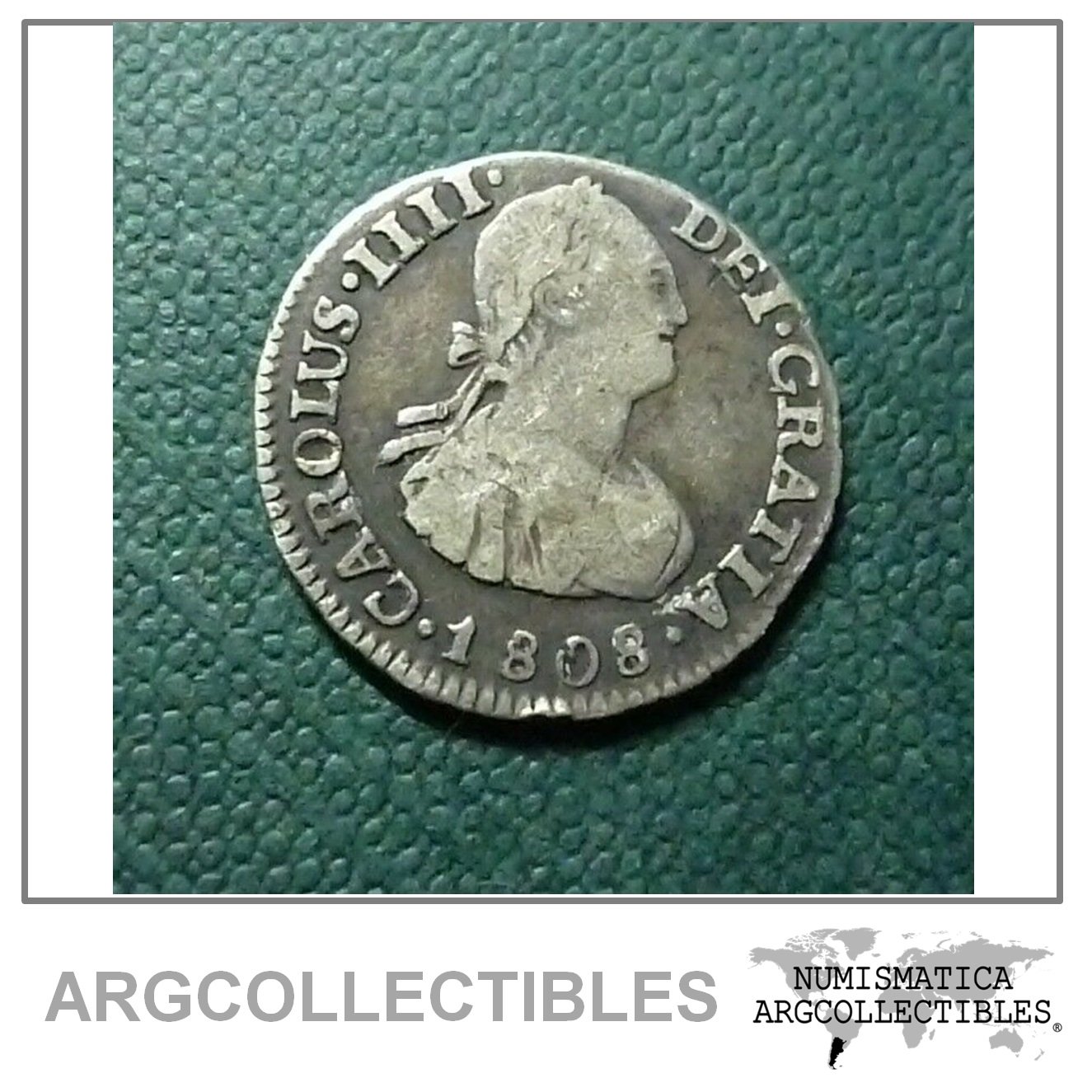 BOLIVIA Moneda de Plata 1/2 Real, KM69 VF+ 1808/7 (Potosi)