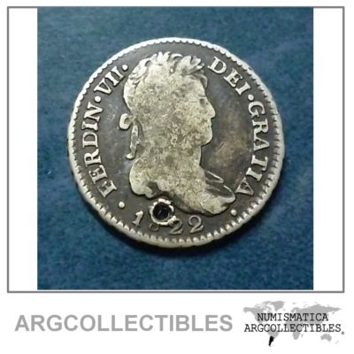 BOLIVIA Moneda de Plata 896, 1 Real, KM87 VF- 1822 (Potosi)