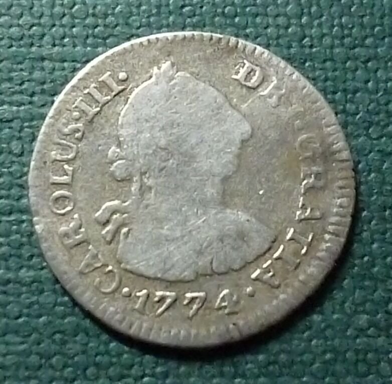 BOLIVIA Moneda de Plata 1/2 Real, KM51 VF- 1774 JR (Potosí)