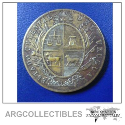 URUGUAY Boton de Cobre Sarandi Ituzaingo 1850 (1 Peso 1850)