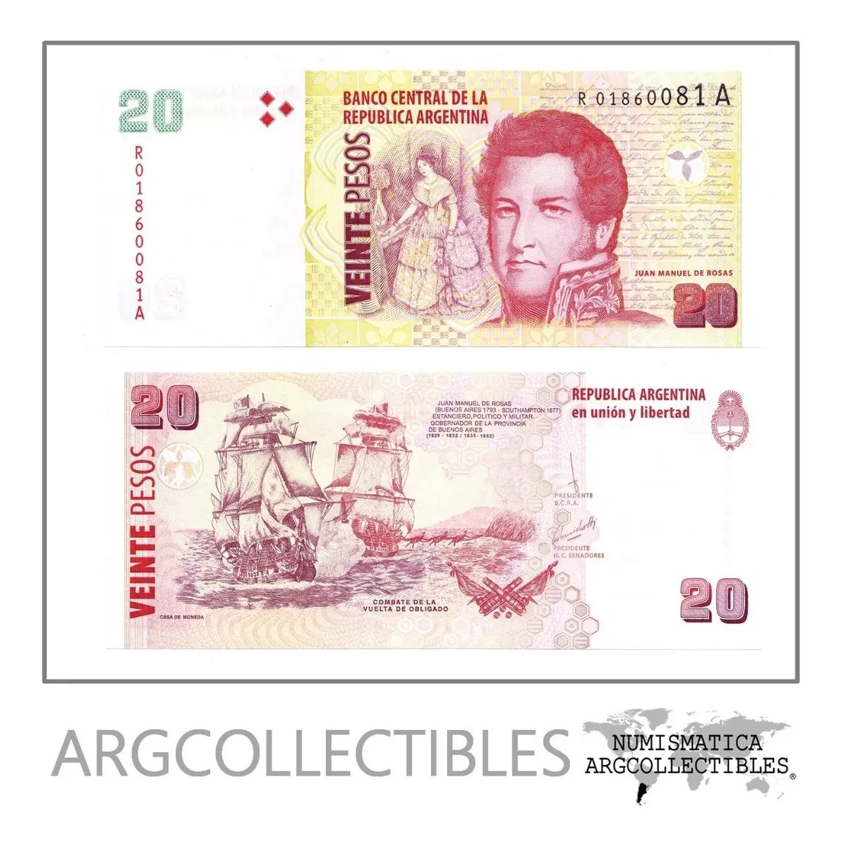 Argentina Billete 20 Pesos P-355/BOT-3531 UNC 2018 Reposicion