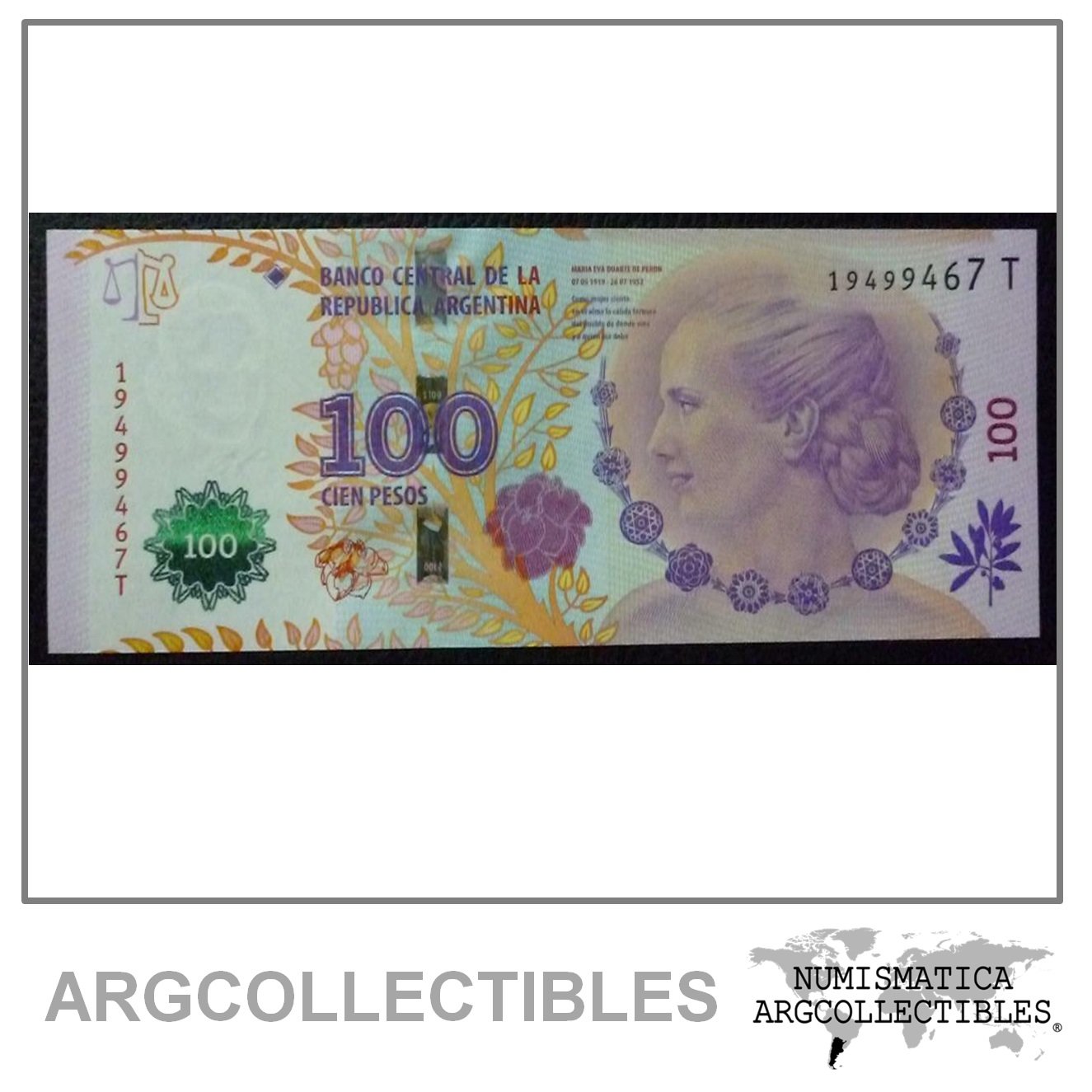 ARGENTINA Billete 100 Pesos P-358b / BOT-4326 UNC 2015 Serie T