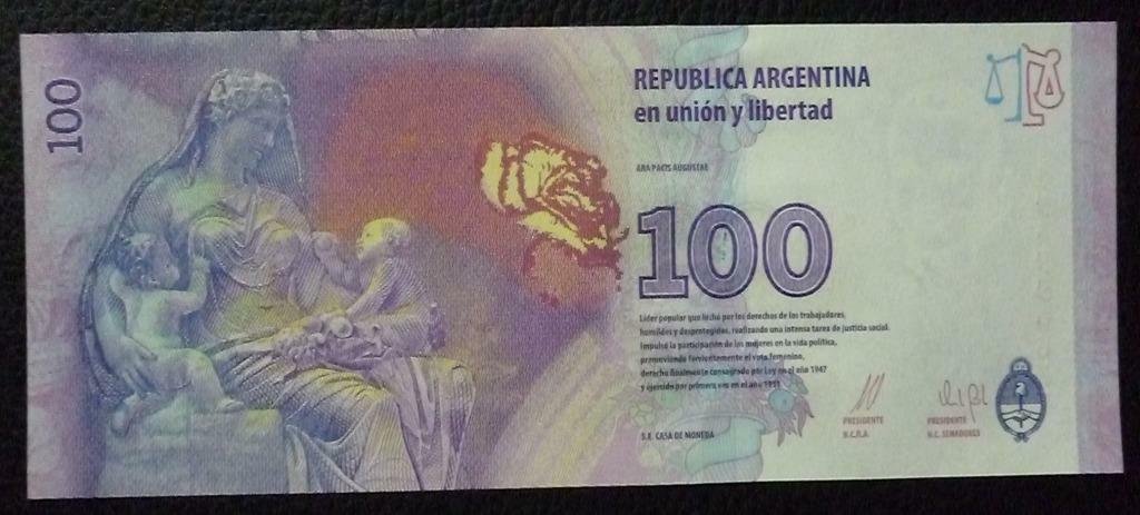 ARGENTINA Billete 100 Pesos P-358b / BOT-4326 UNC 2015 Serie T - Imagen 2