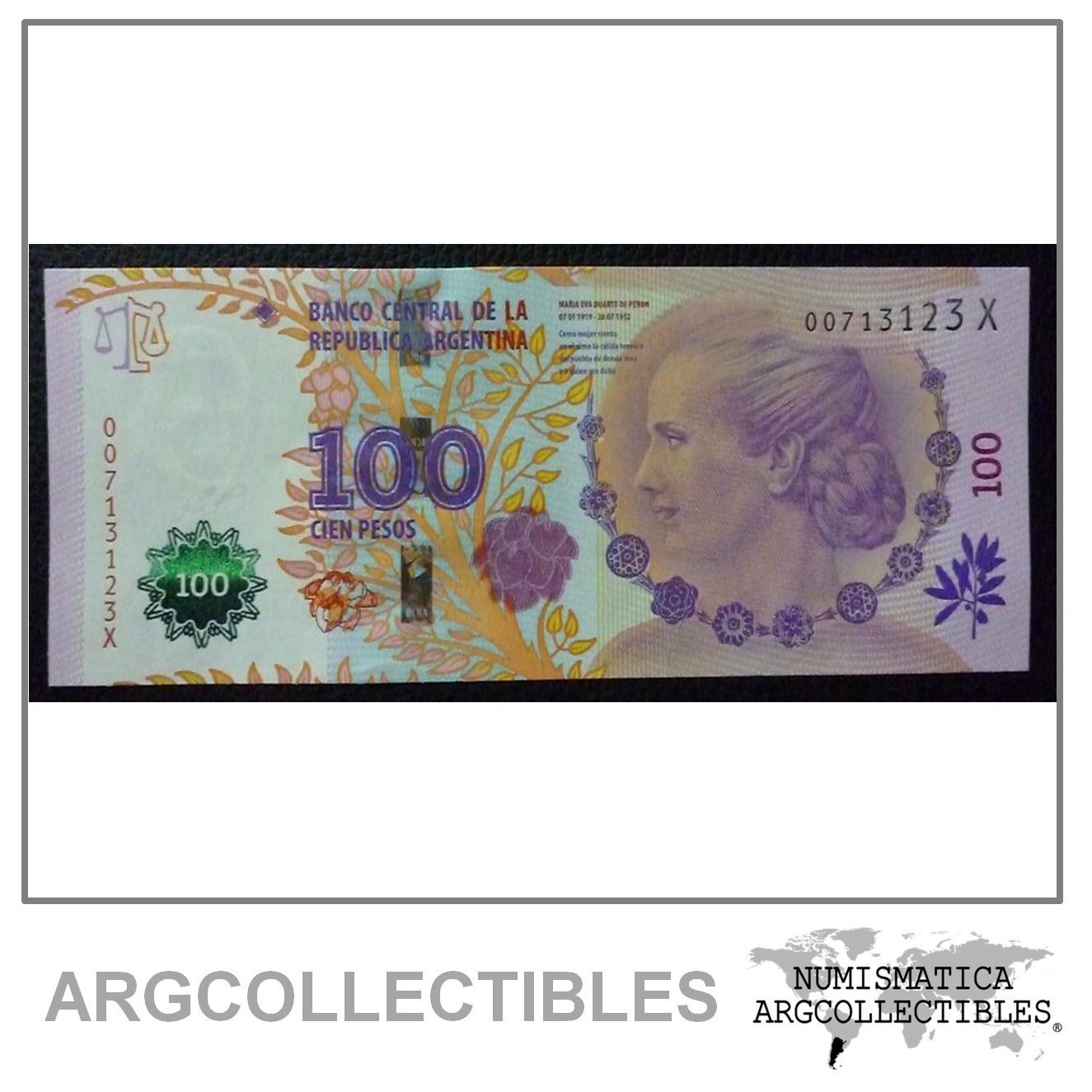ARGENTINA Billete 100 Pesos P-358b / BOT-4330 UNC 2015 Serie X