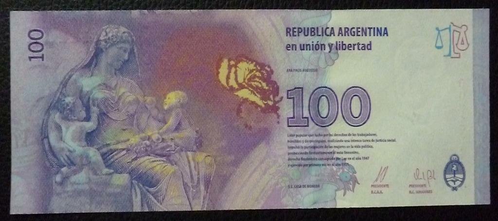 ARGENTINA Billete 100 Pesos P-358b / BOT-4330 UNC 2015 Serie X - Imagen 2