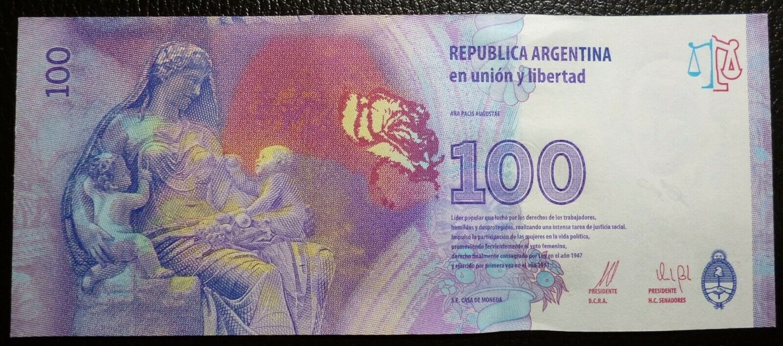 ARGENTINA Billete 100 Pesos P-358b / BOT-4327 UNC 2015 Serie U - Imagen 2