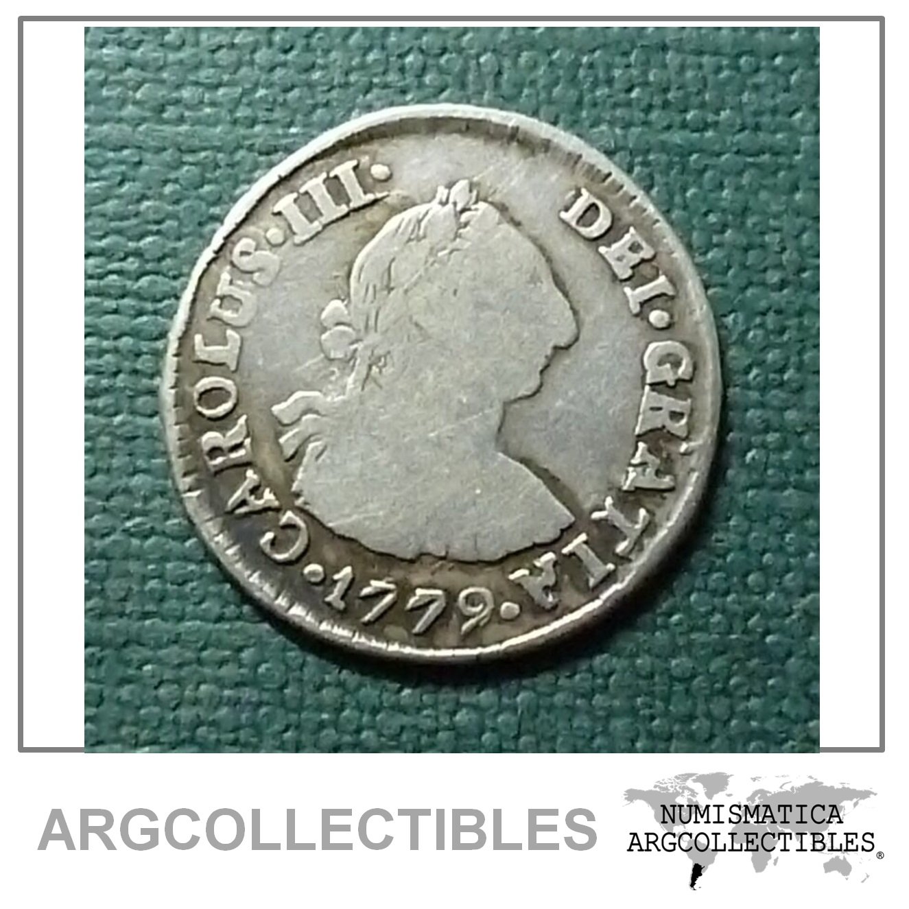 BOLIVIA Moneda de Plata 1/2 Real, KM51 VF- 1779/8 PR (Potosí)
