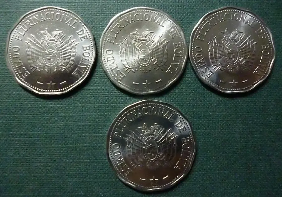 BOLIVIA 2017 SET x 4 Monedas Conmemorativas de 2 BOLIVIANOS UNC - Imagen 2