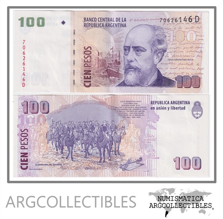 ARGENTINA Billete 100 Pesos P-357 / BOT-3718 XF 2005 Serie D