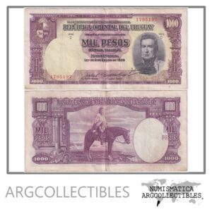 URUGUAY Billete 1000 Pesos, P.41d/CR-10-IX-14 VF 1939 (Series D)